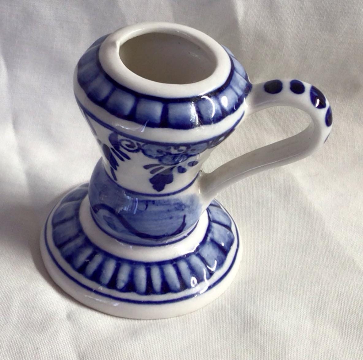 Petit moulin en céramique, de style Delft Blue - Label Emmaüs