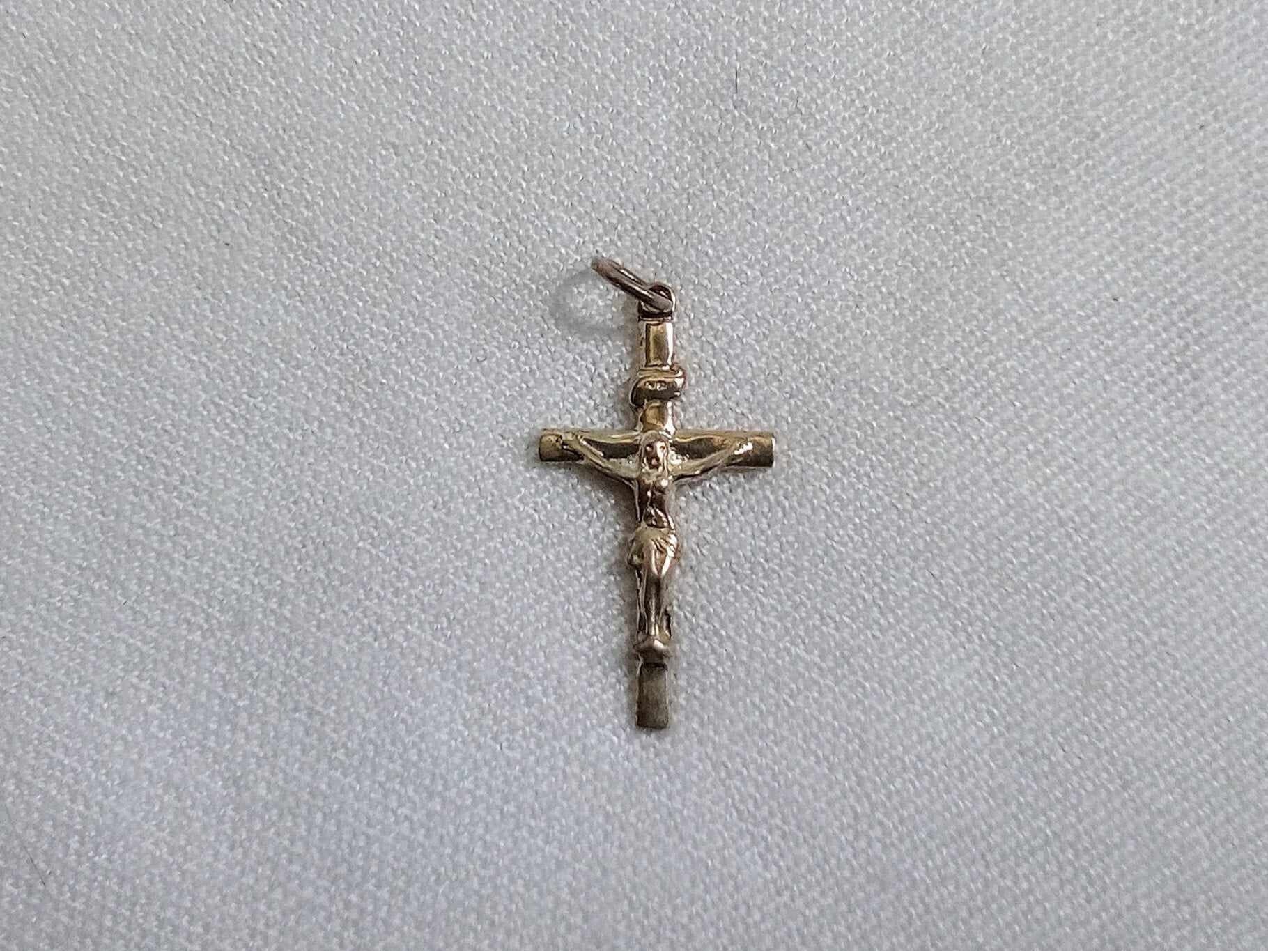 JP420 Vintage Sterling Silver Christian Jesus Cross Pendant