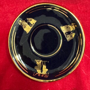 T163 Vintage Handmade in Greece in 24k Gold Coffee Mug and Saucer. Tracked Shipping. image 5