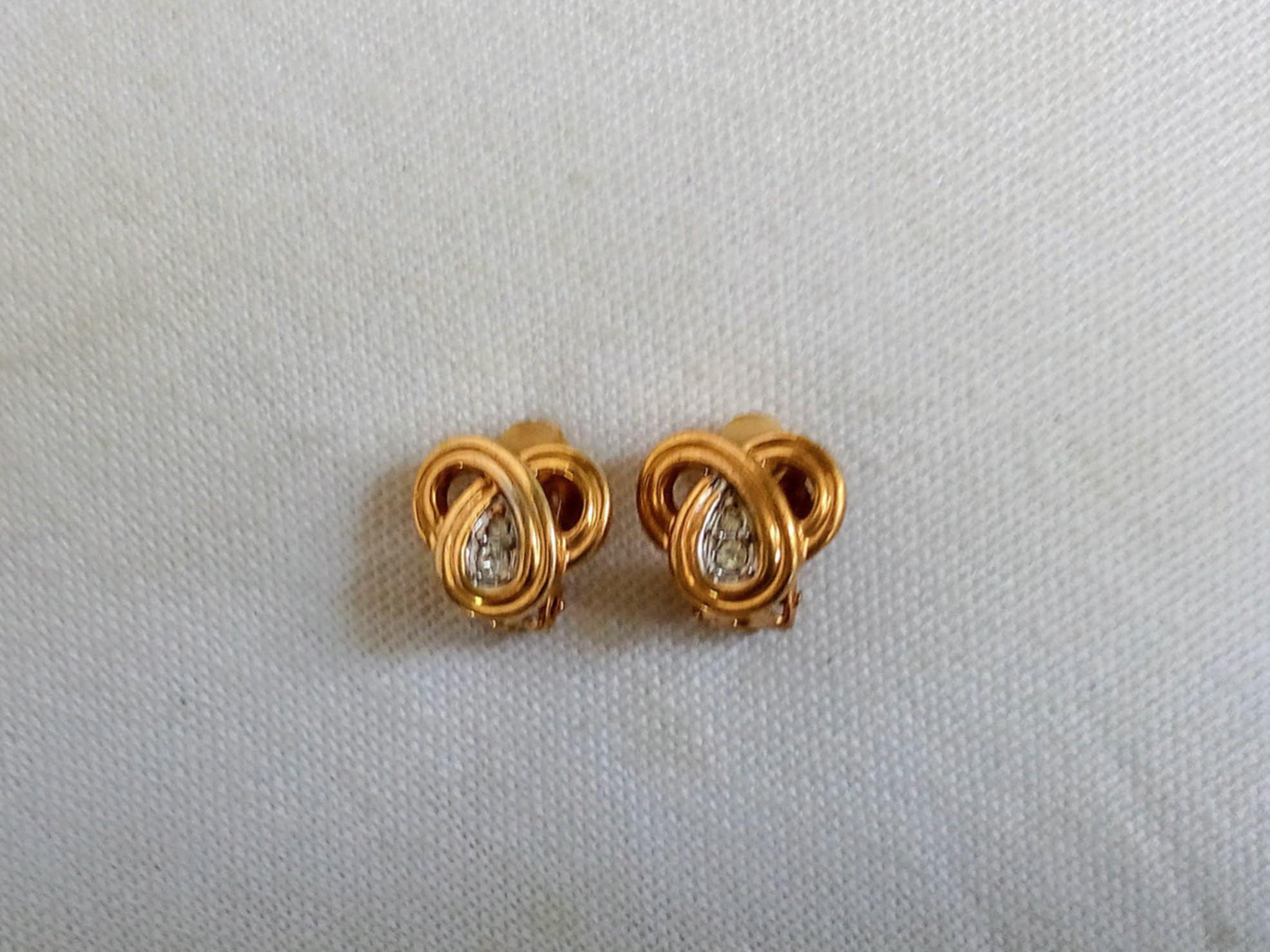 ★VINTAGE HOLLYWOOD★ Lump Knotted Earrings_VH2479EA004M Vintage Knot Earrings Gold Twisted Metal Abstract Chunky