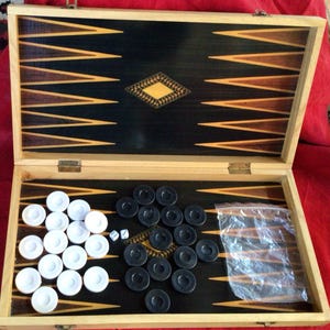 P56a Vintage Handmade Backgammon Flagge Griechenland Design Das Land der Aphrodite 15 x 15 Teile Backgammon Set aus Kunstharz. Geschenkidee, kostenloser Versand.