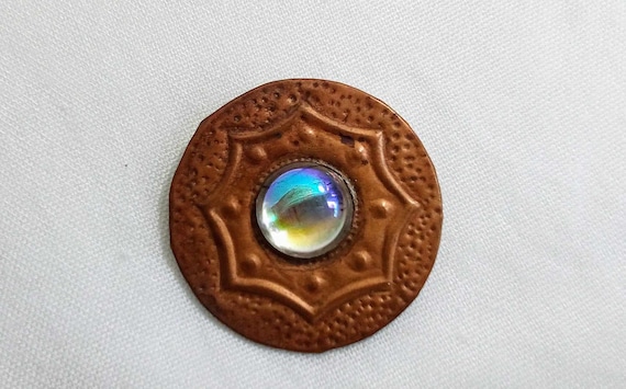 C87 Vintage Artisan Crafted Copper Brooch. Copper… - image 2