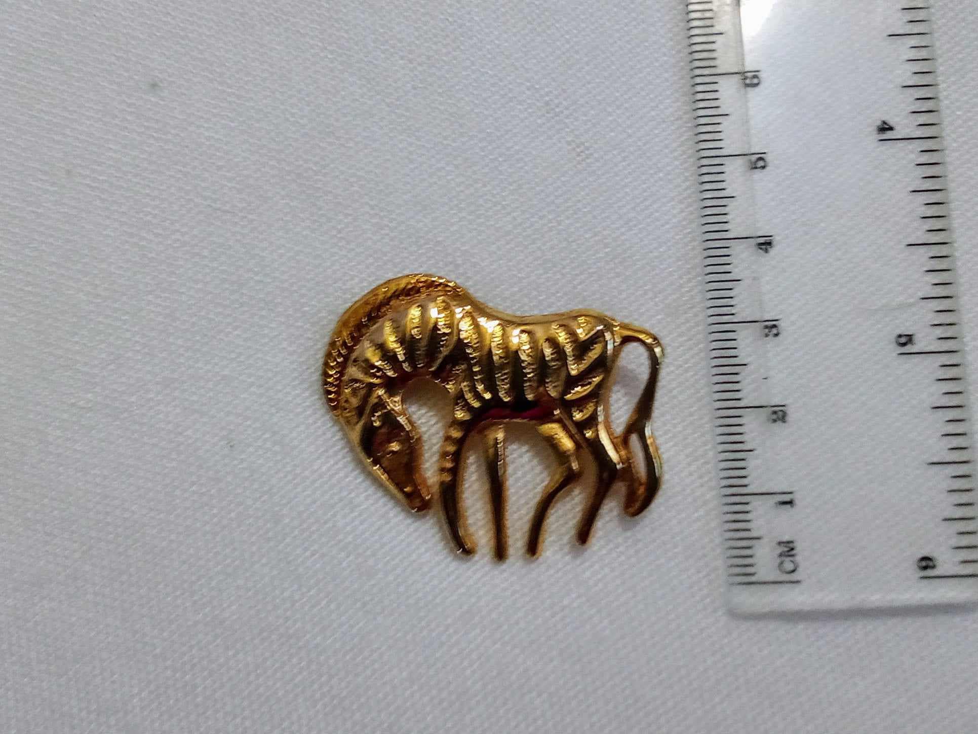 1970年代｜アメリカ｜マザーオブパールゼブラ JP136. Vintage Gold Tone Zebra Brooch. New, Old Stock. - Etsy