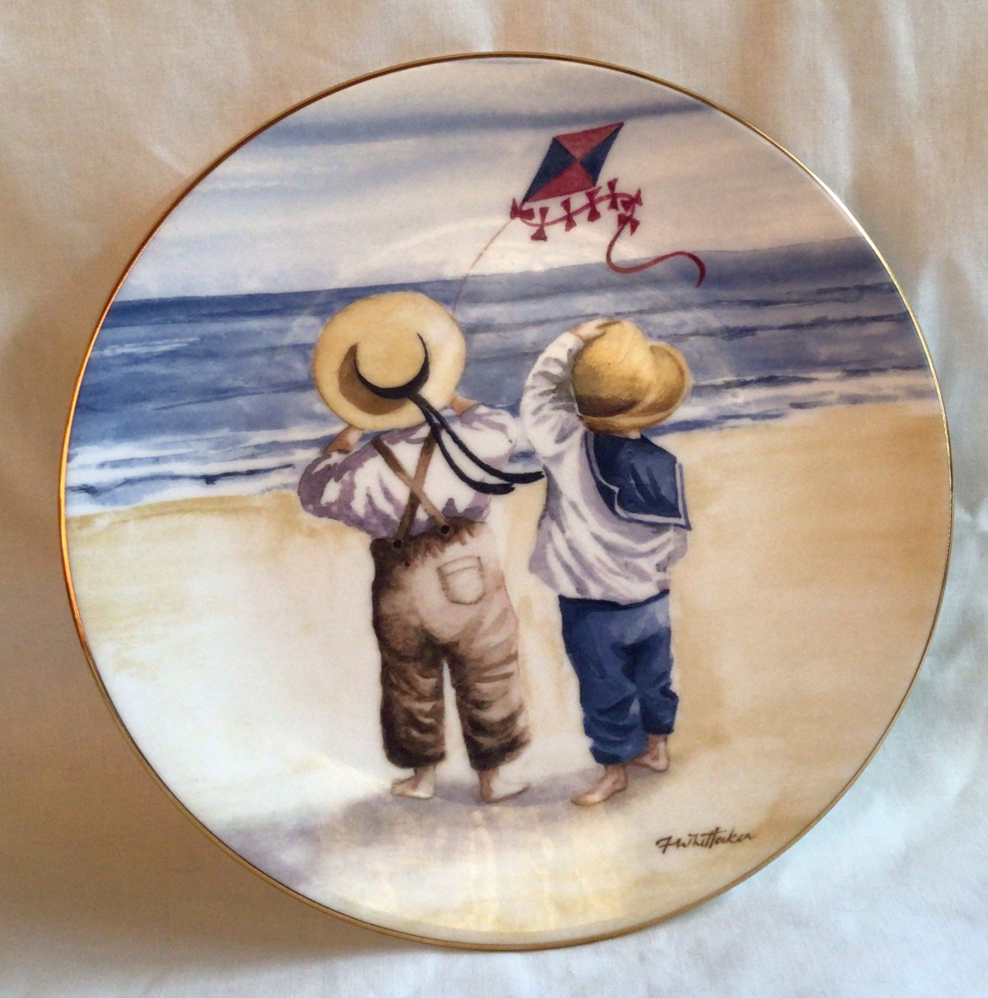 Bc146 Vintage 1994 Royal Worcester 'windy Day “ Decorattive One