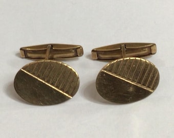 Boutons De Manchette Anciens Fortnum & Mason En Or 9 Carats Avec Saphir - Vintage