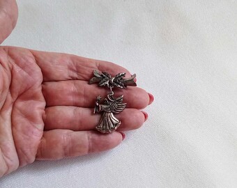 コリアグランドセール JP362. Lovely Vintage Antique Silver Metal Christmas Angel アンティーク雑貨
