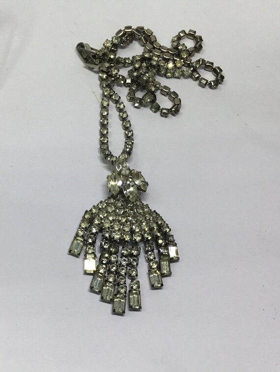 F16 Art Deco Rhinestone Necklace, much sparklier … - image 6