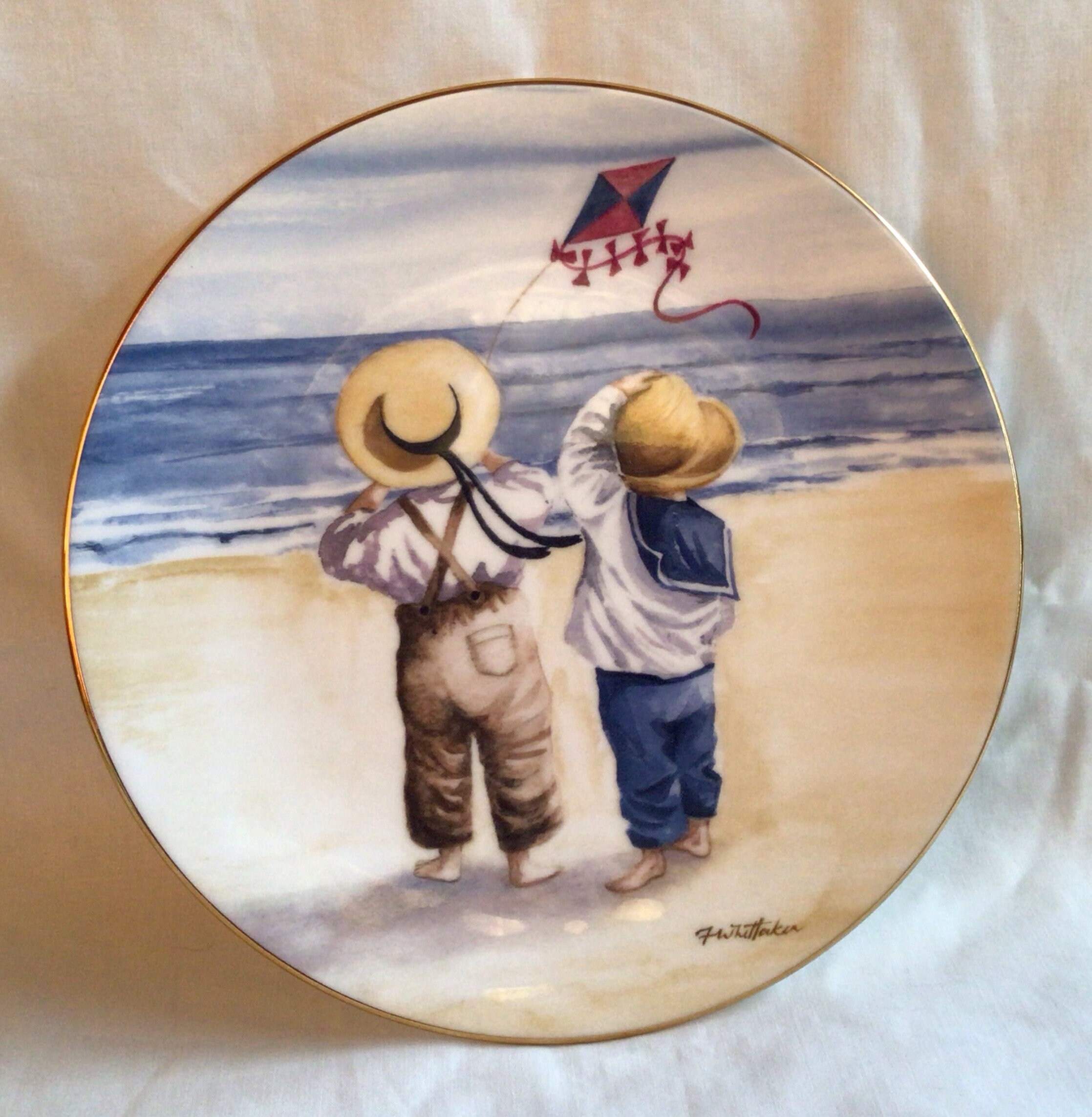 Bc146 Vintage 1994 Royal Worcester 'windy Day “ Decorattive One