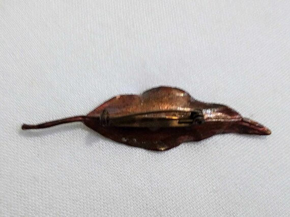 JP367. Vintage Copper Leaf Brooch. Free Global Sh… - image 6