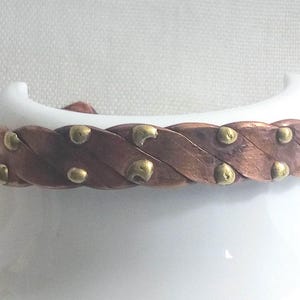 E46 Vintage Artisan Copper Cuff/Bracelet with Brass Studs. Tracked Shipping