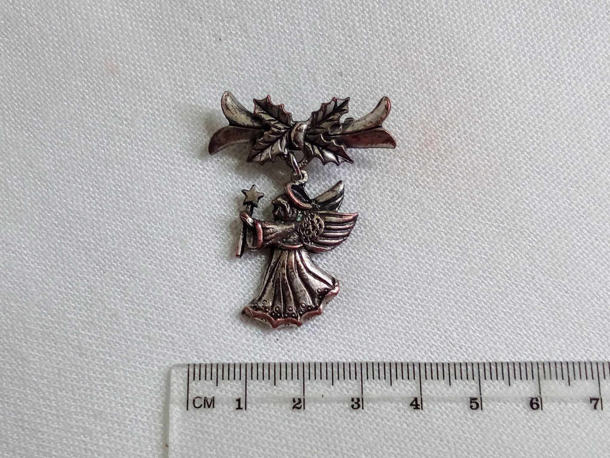 JP362. Lovely Vintage Antique Silver Metal Christmas Angel