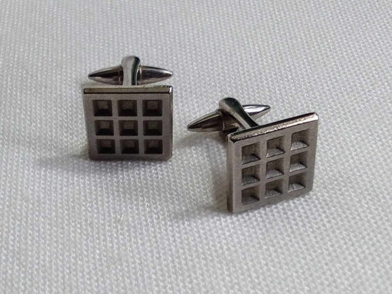 JP339 Vintage Silver Tone Cuff Links by Stratton.… - image 3