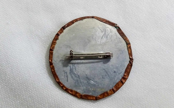 C87 Vintage Artisan Crafted Copper Brooch. Copper… - image 5