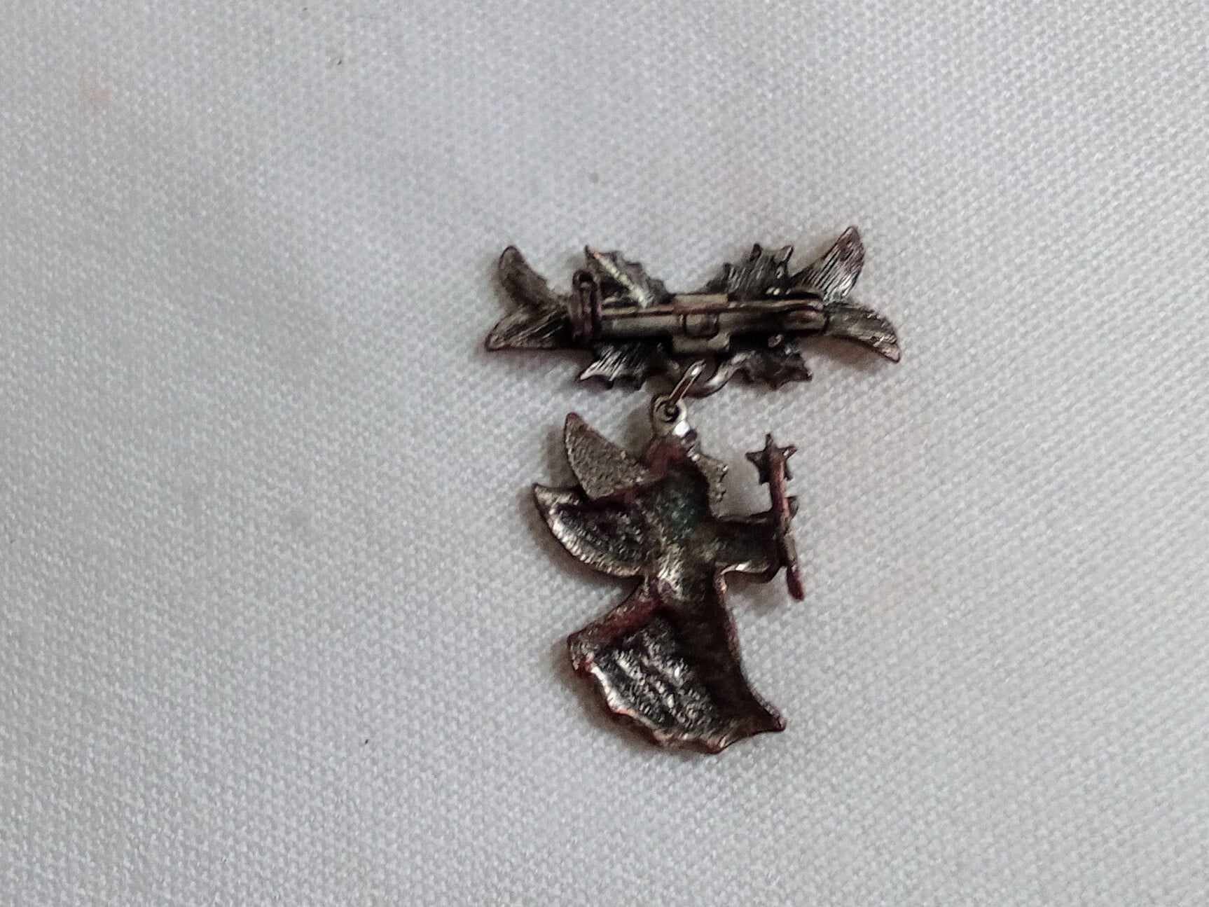 JP362. Lovely Vintage Antique Silver Metal Christmas Angel