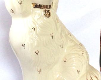 E94a Vintage 1950-60’s Royal Doulton King Charles Spaniel Large Ceramic”Wally”  Dog Figurine. Made in England.