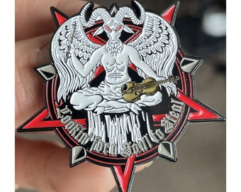 Satan Pin Hail Charlie Daniels Satanic Pentagram Baphomet Hat Pin