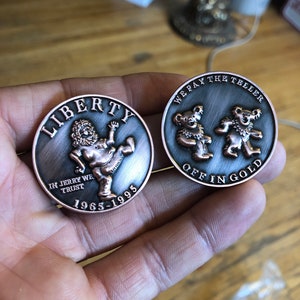 Grateful Dead coin golf ball marker poker chip dealer mark Pay the teller Antique copper Coin