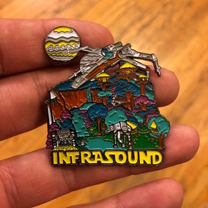 In for sound pin, rave Star Wars pin infrasound electronic music festival spacecraft metal enamel hat pin