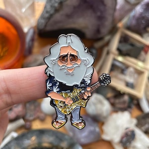 Pin de Grateful Dead Jerry Garcia, pin de sombrero de blues de los años 70, esmalte