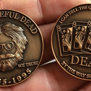 Grateful Dead coin poker dealer marker gold ball marker DEAL Antique Bronze Coin