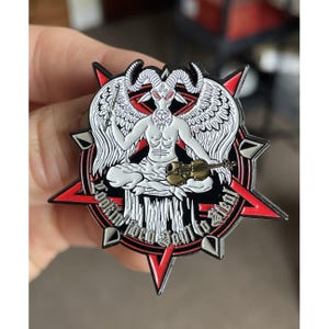 Satan Pin Hail Charlie Daniels Satanic Pentagram Baphomet Hat Pin 666 Devil