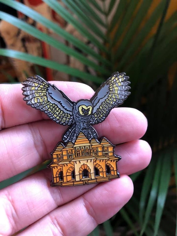 R. Leiblum Art Electric Forest Owl Metal Enamel Hat Pin RARE Etsy