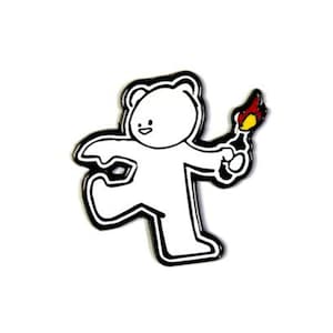 Banksy art Enamel Pin Custom Lapel The Molotov Teddy Bear Pin - Streetart Pin