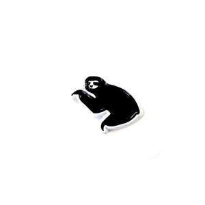 Black on White Mini Sloth Pin - Streetwear, Funny Pin, Meme Pin, Cartoon Pin, Festival Pin, EDM, Hip Hop Pin, Fashion Pin, Cool Lapel Pin