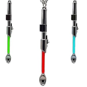 Mini light saber pendant necklace Jedi master lightsaber with ball and chain  charm