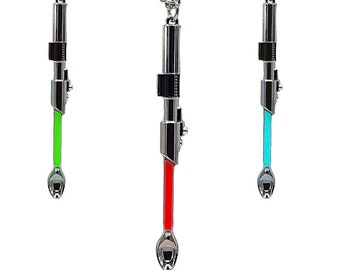 Mini light saber pendant necklace Jedi master lightsaber with ball and chain  charm