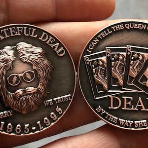Marqueur de balle de golf Grateful Dead, dealer de jetons de poker DEAL Pièce de cuivre antique