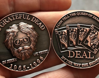 Grateful Dead coin golf ball marker poker chip dealer DEAL Antique Copper Coin
