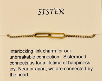 Interlinking Sisters bracelets, sisters jewelry, sisters gift for 2 3 4, matching bracelets, matching jewelry, Christmas gift for sister,