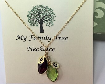 Birthstone Charm Necklace for Grandma, Gifts for Grandma, Grandmother Gift, Grandmother Necklace, Grandma Gift from Grandchildren, initials