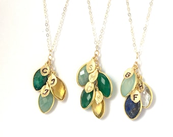 Mothers Necklace Gift for Mom birthstone necklace grandma necklace initial necklace personalized gift for mom from daughter grandmother