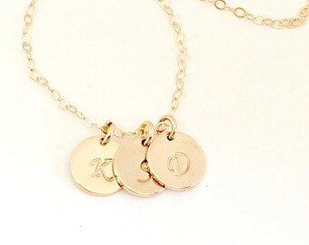 Small Initial Necklace Layer  Necklace, Dainty Initial Necklace, Silver, Rose 14 K Gold fill Personalized Necklace, Little Initial Necklace