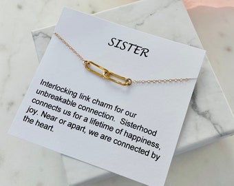 Sisters necklace, sisters jewelry, sisters gift, matching necklace matching jewelry interlocking sister necklace  linked sister necklace