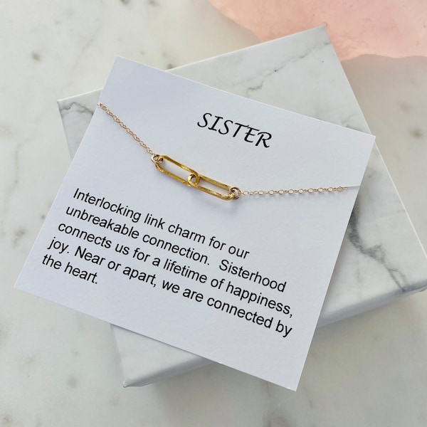 Sisters necklace, sisters jewelry, sisters gift, matching necklace matching jewelry interlocking sister necklace  linked sister necklace