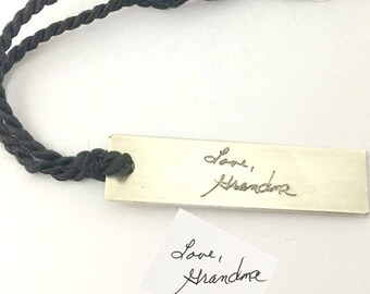 Handwriting Bookmark Personalized book mark Memorial custom handwritten gift for her booklover Sterling Silver bookmark Engraved artwork
