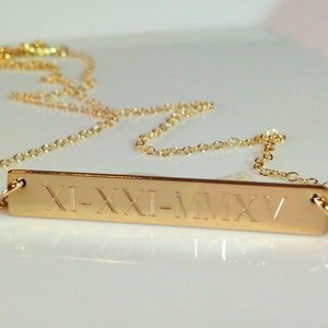 Personalized Gold Bar Necklace: Engraved Name, Sterling Silver