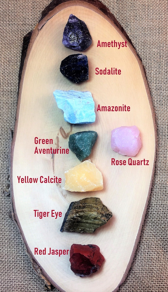 Raw Crystal 7 Chakra Set Seven Piece Chakra Stone Set 7 Seven Chakra  Crystals Reiki Large Chakra Crystal Chakra Set Raw Crystals and Stones 