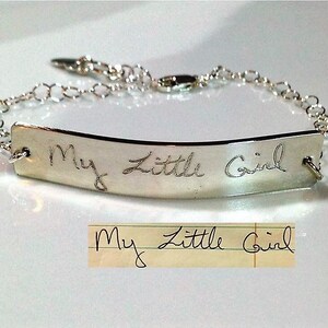 Handwriting Bangle / Actual Handwriting Bracelet / Signature Bracelet / Personalized engraved bracelet / Memorial handwriting jewelry image 3