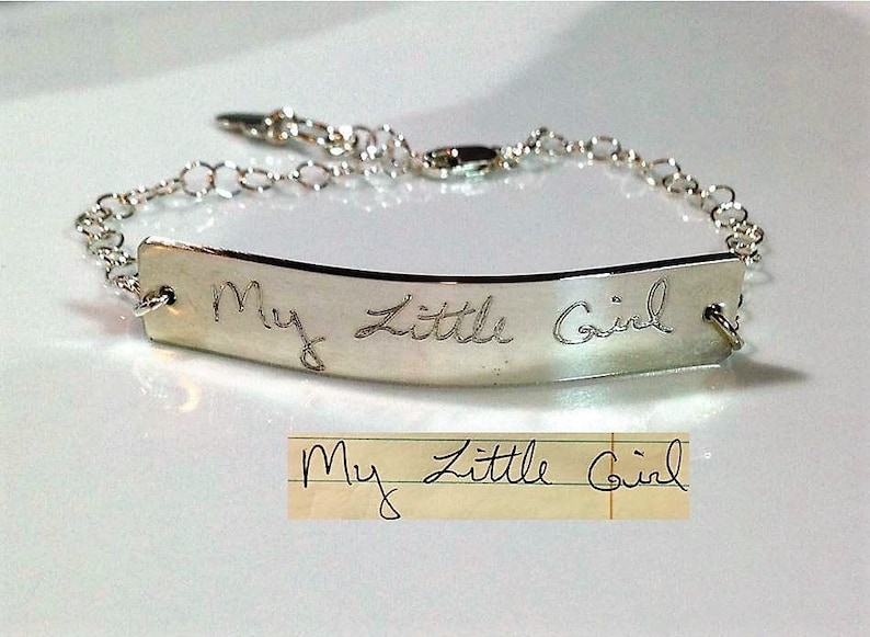 Handwriting Bangle / Actual Handwriting Bracelet / Signature Bracelet / Personalized engraved bracelet / Memorial handwriting jewelry image 3