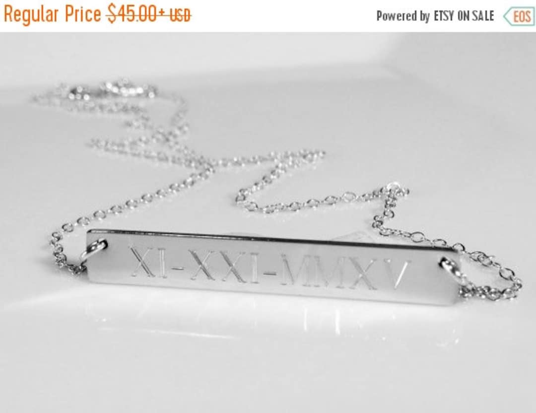 WEDDING Gift for Mom, Personalized Sterling Silver Bar Necklace Gold ...