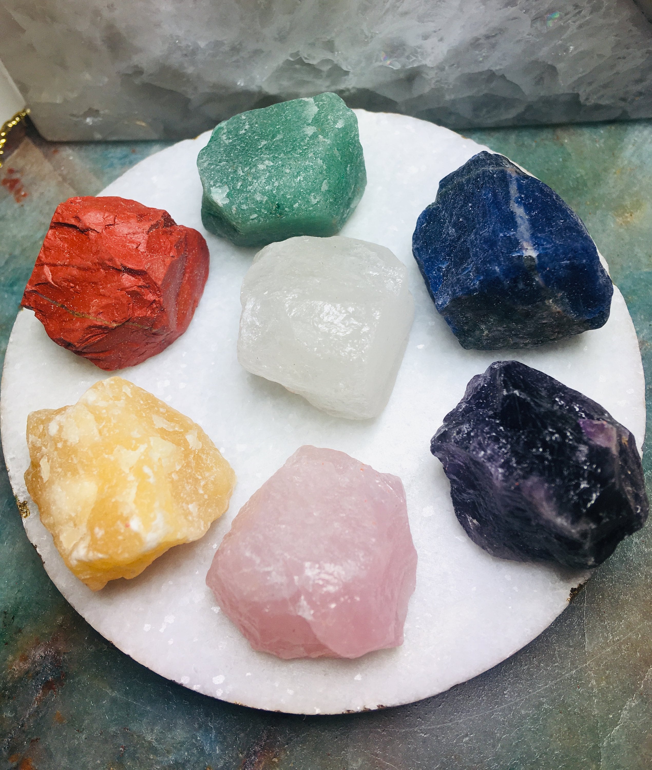 Raw Crystal 7 Chakra Set Seven Piece Chakra Stone Set 7 Seven Etsy