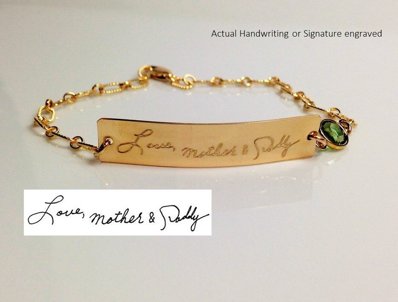 Christmas gift for mom Handwriting Bangle Actual Handwriting Bangle / Handwriting Bracelet Custom handwriting Memorial handwriting jewelry image 5