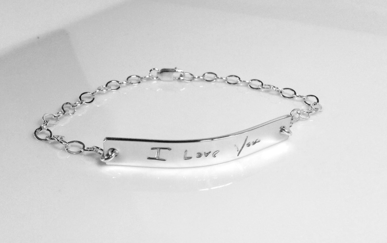 Handwriting Bracelet / Sterling Silver Actual Handwritten Etsy