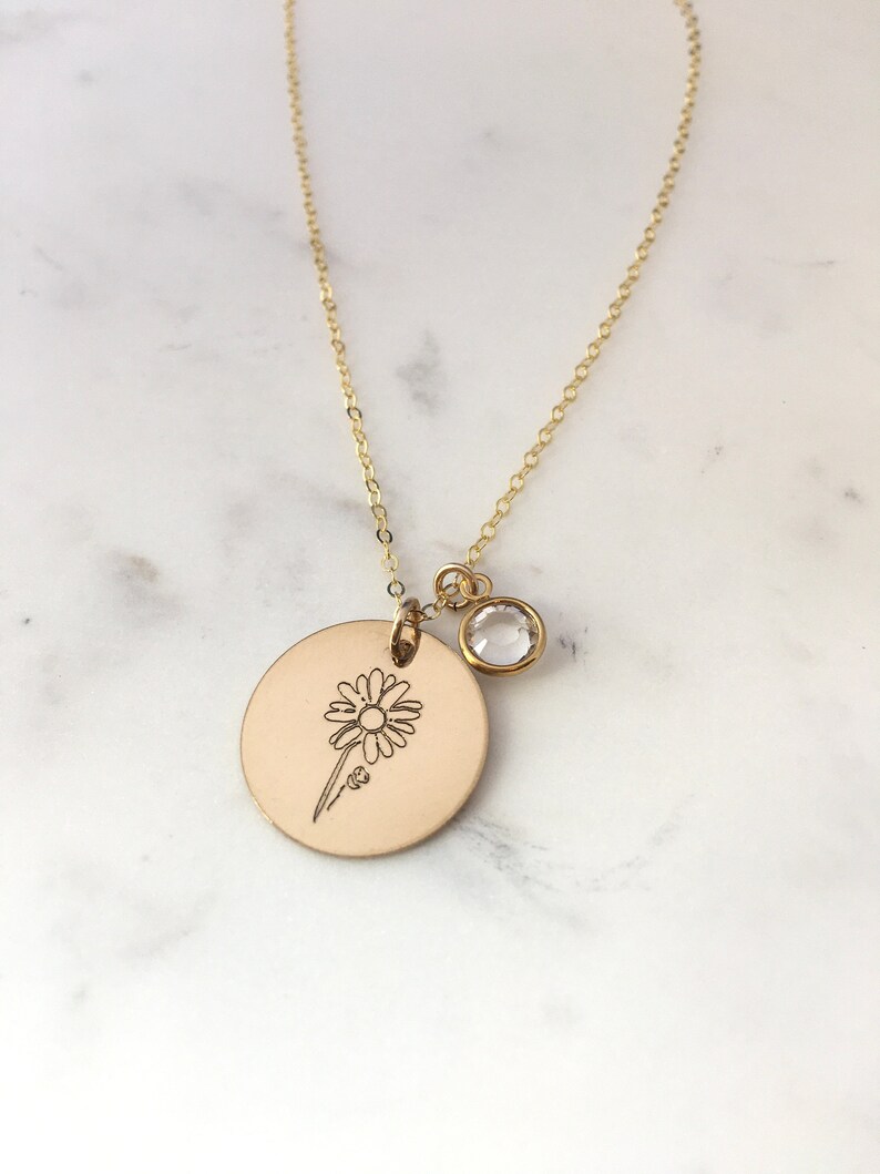 July Birthflower Ruby Birthstone Necklace Birth flower Larkspur birthstone necklace