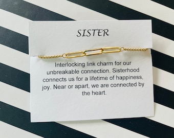Link bracelet for 3 Sisters bracelets, three sisters jewelry, sisters gift for 2 3 4, matching bracelets, matching jewelry, birthday gift
