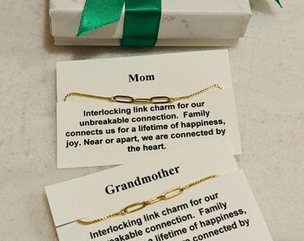 Christmas Gift for mom grandma jewelry, generational gift matching bracelets matching jewelry gift for mom, interlinking bracelet for family